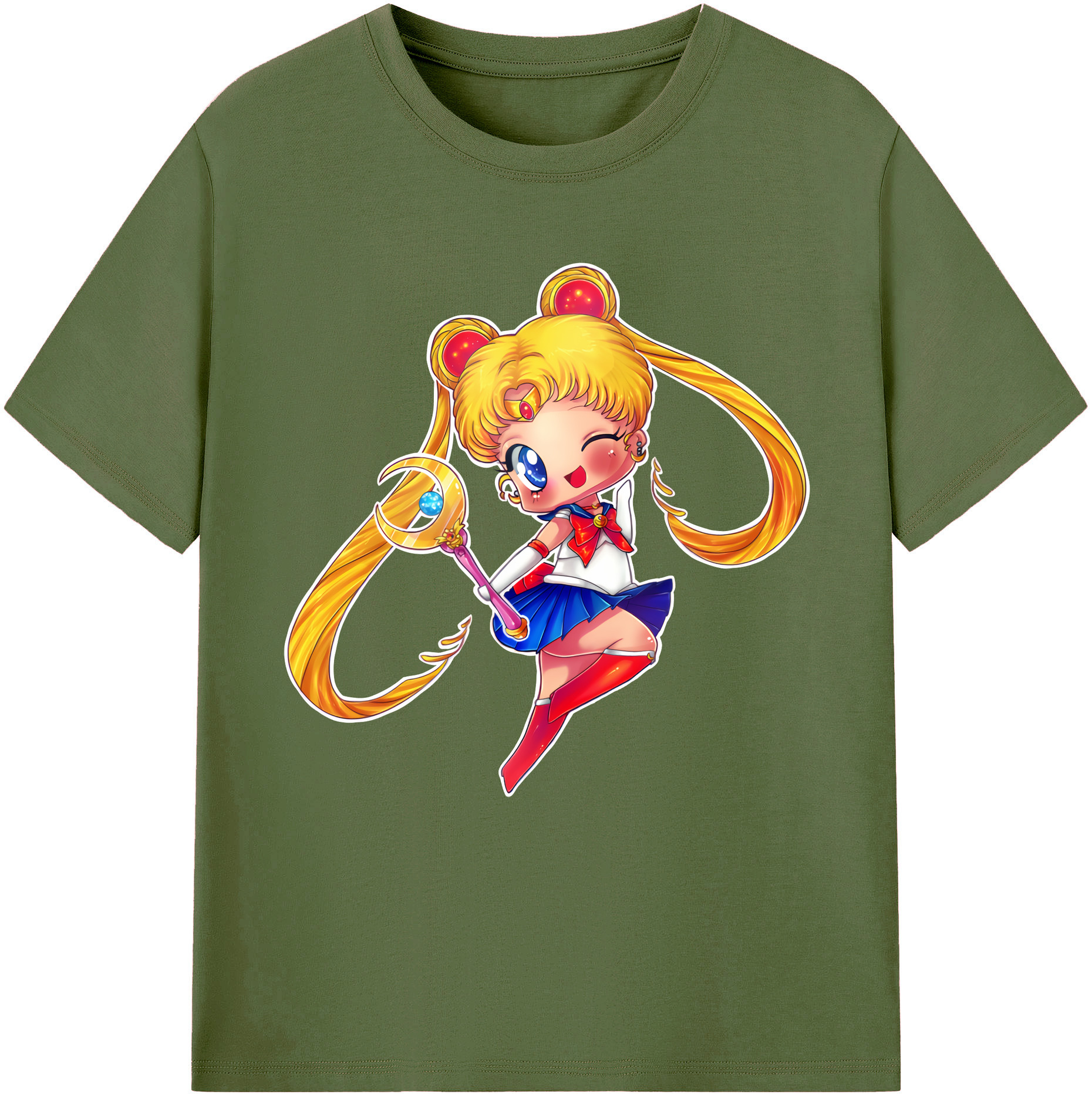 （画像用） 美少女戦士セーラームーン 月野 うさぎ つきの うさぎ Sailor Moon Tsukino Usagi 綿100％半袖Tシャツ（フロントプリント）